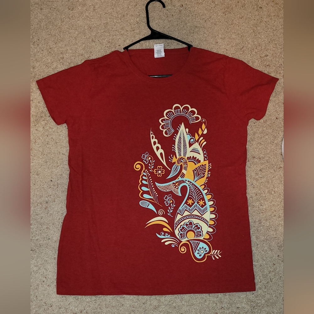 Target Red Tee with Vibrant Graphic